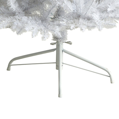 6 ft Slim White Artificial Christmas Tree Nearly Natural with 743 bendable branches on stand on Tampa Home & Garden Store