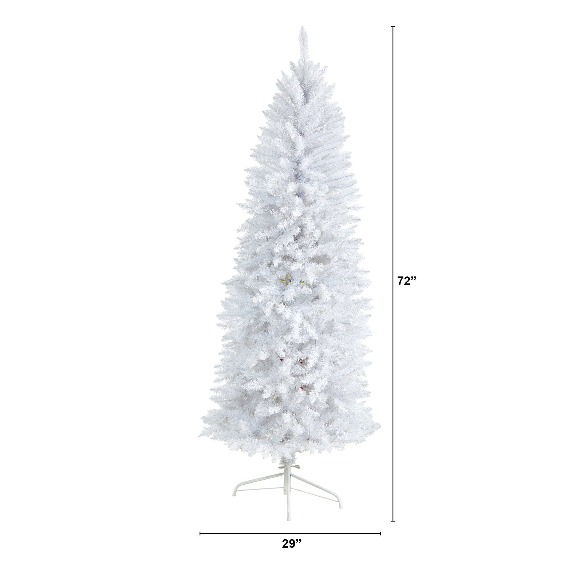 6 ft slim white artificial Christmas tree by Nearly Natural with 743 bendable branches on stand on Tampa Home & Garden Store