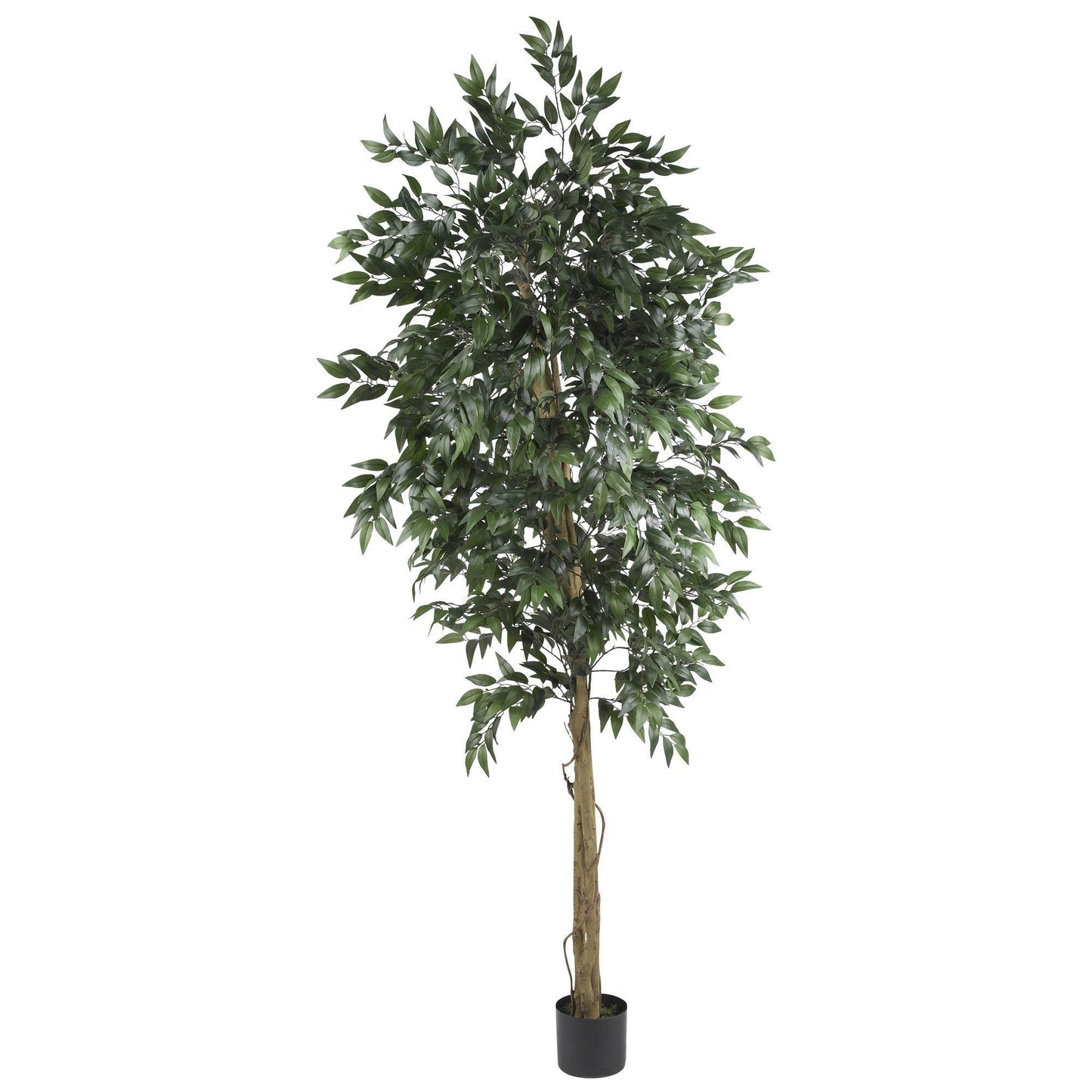 6 ft Smilax Tree artificial green foliage by Nearly Natural, potted in black planter on Tampa Home & Garden Store