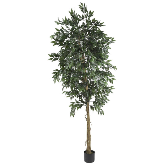 6 ft Smilax Tree artificial green foliage by Nearly Natural, potted in black planter on Tampa Home & Garden Store