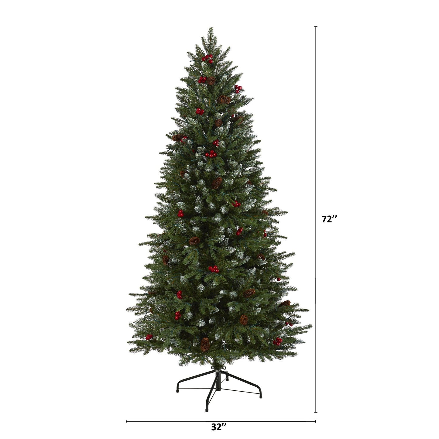 Nearly Natural 6' Snow Tipped Portland Spruce artificial Christmas tree with 300 LED lights on Tampa Home & Garden Store