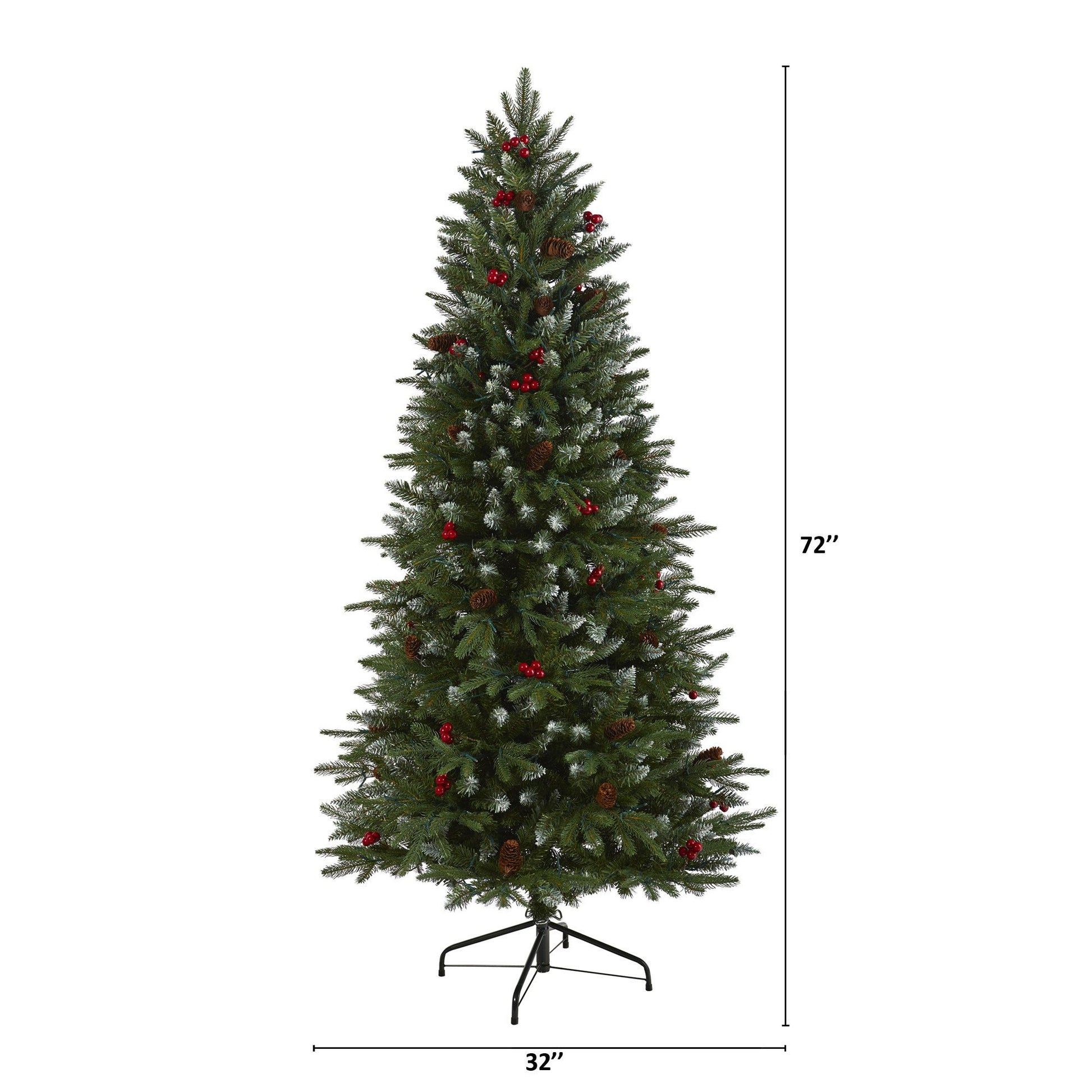 Nearly Natural 6' Snow Tipped Portland Spruce artificial Christmas tree with 300 LED lights on Tampa Home & Garden Store