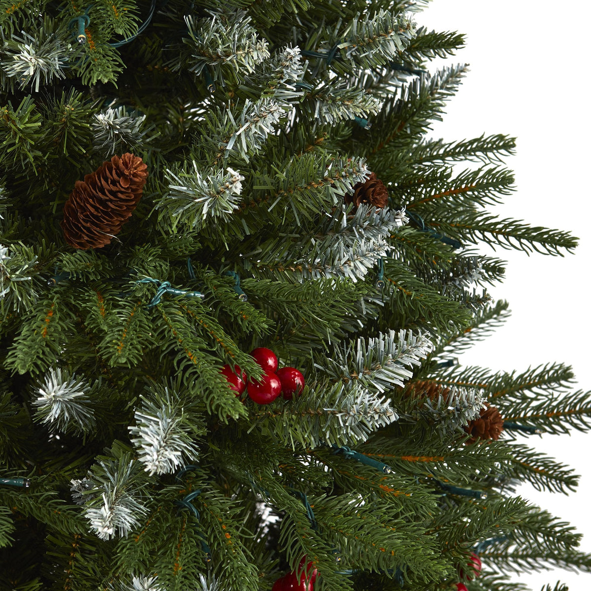 Nearly Natural 6' Snow Tipped Portland Spruce artificial Christmas tree with frosted tips on Tampa Home & Garden Store