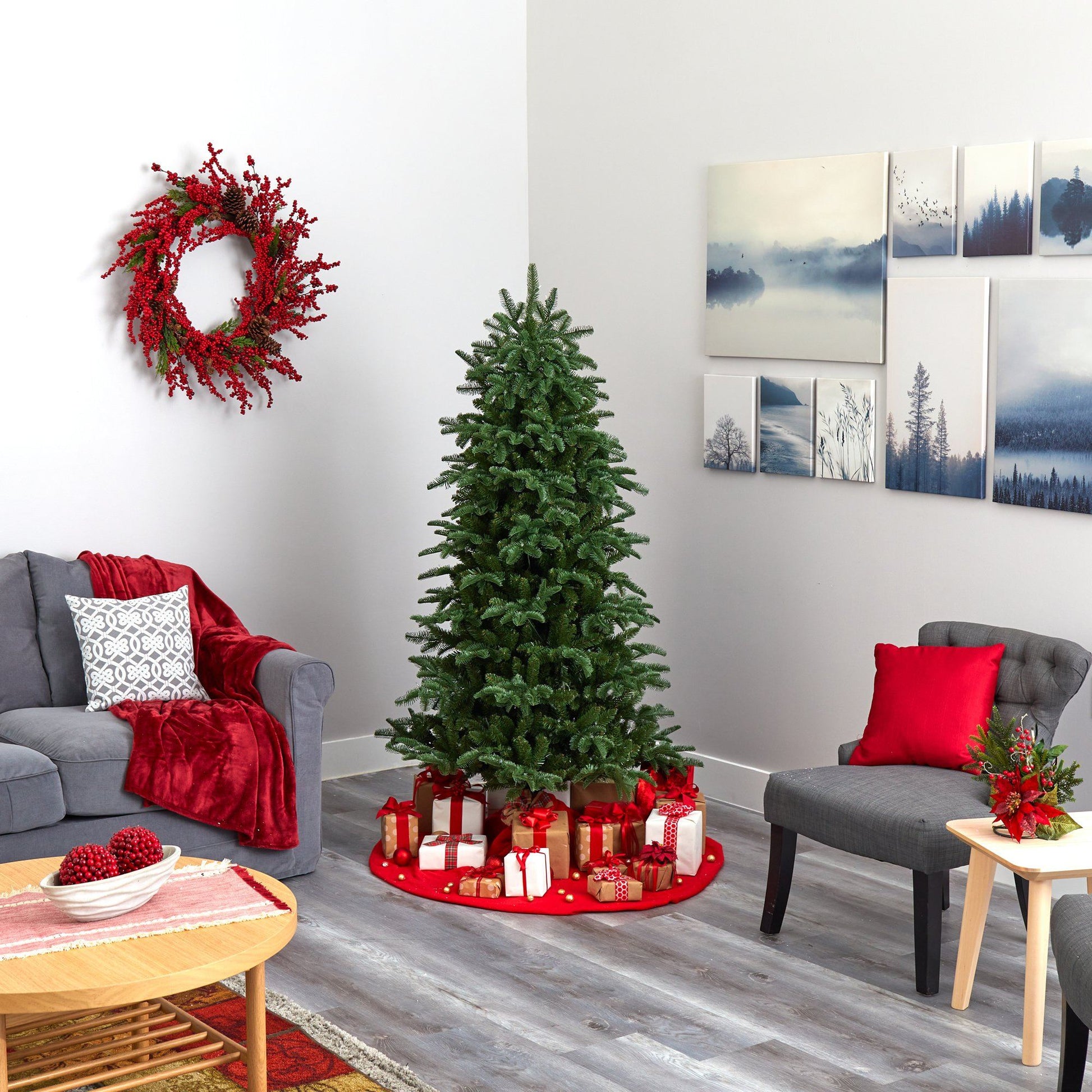 6’ South Carolina Fir artificial Christmas tree with 450 lights and 1598 bendable branches on Tampa Home & Garden Store