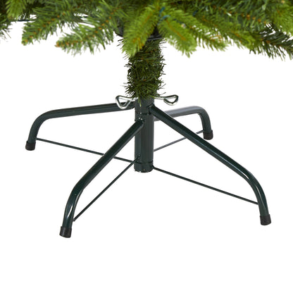 Nearly Natural 6' Sun Valley Fir artificial Christmas tree on black metal stand on Tampa Home & Garden Store