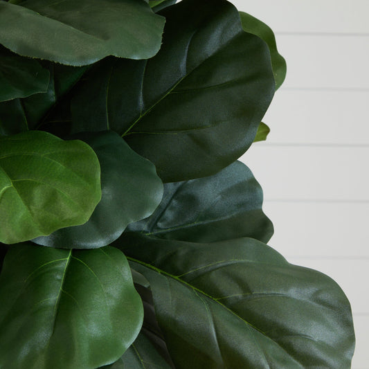 6’ Tall Fiddle Leaf Fig Artificial Tree Nearly Natural dark green broad leaves on Tampa Home & Garden Store