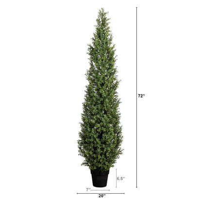 Artificial Boxwood Topiary Tree And A UV Shield