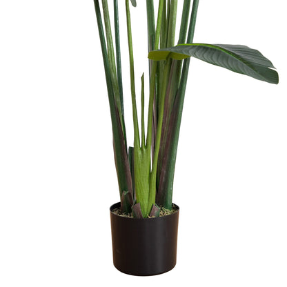 6 ft UV resistant artificial traveler's palm tree in a brown pot by Nearly Natural on Tampa Home & Garden Store