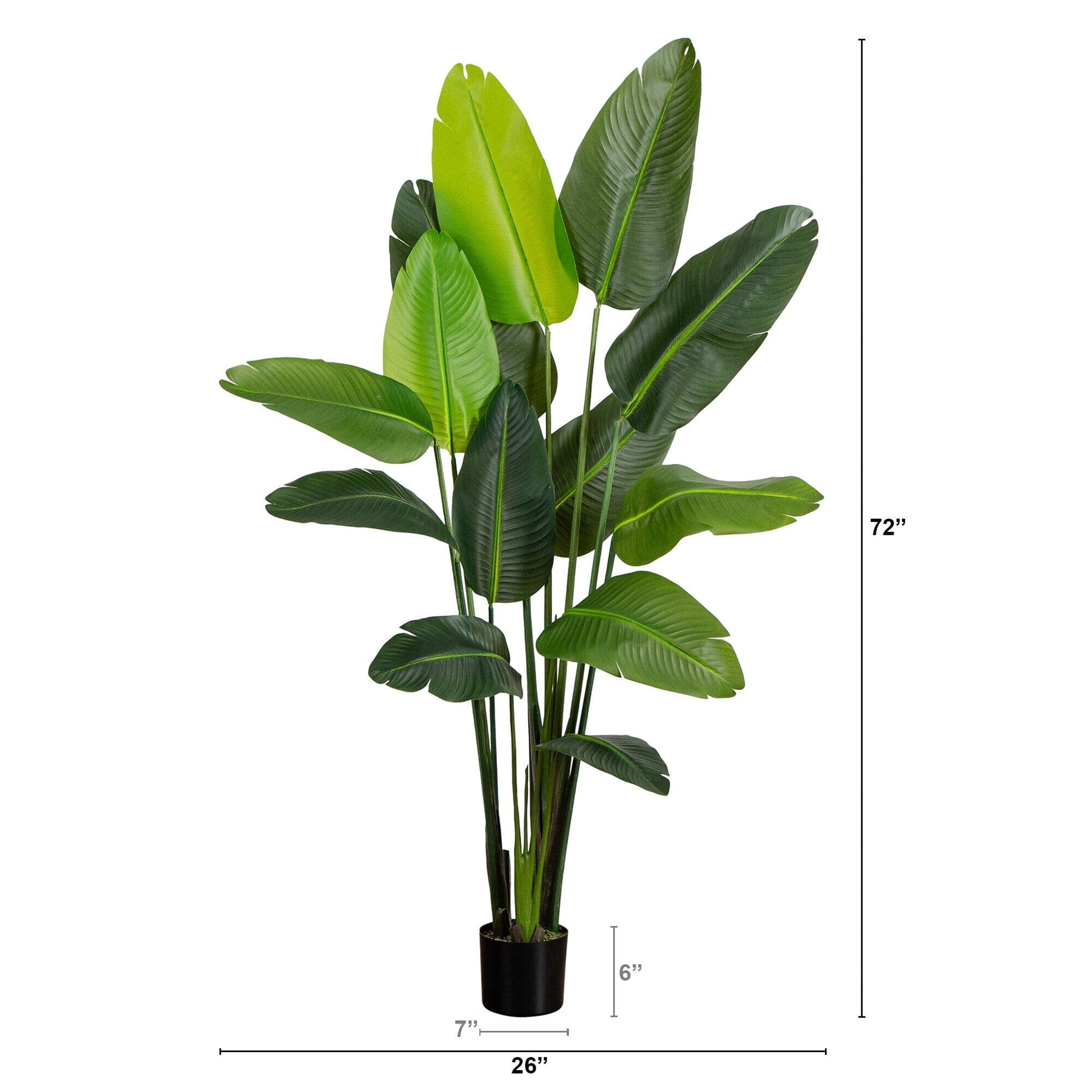 Traveler's Palm Tree Nearly Natural 6 ft UV-resistant artificial in black pot indoor/outdoor on Tampa Home & Garden Store