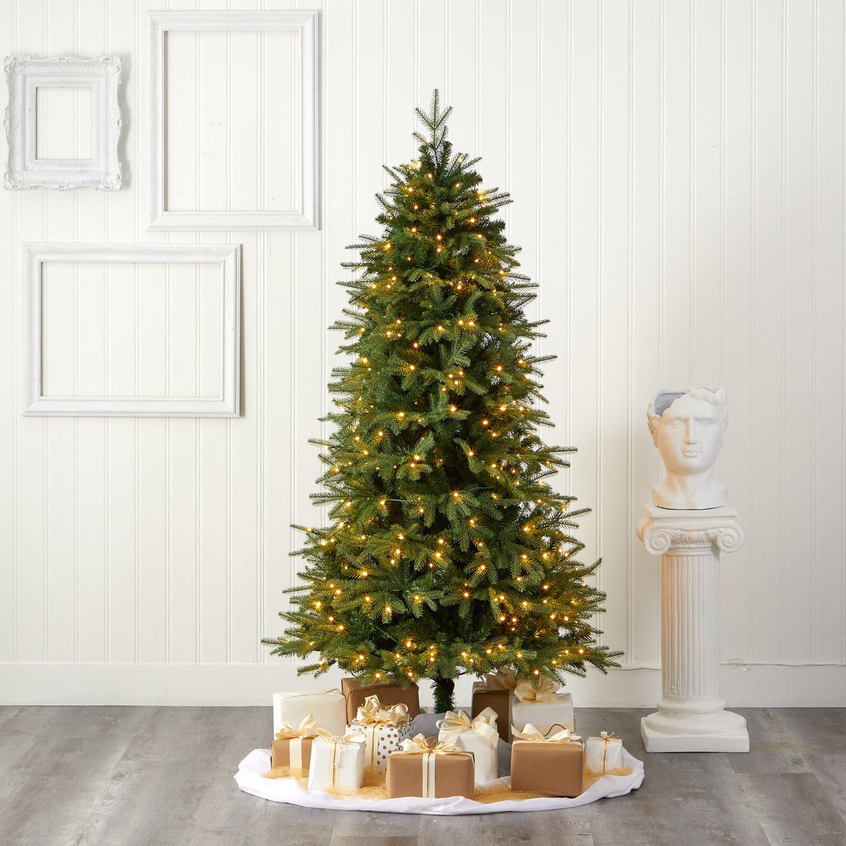 6' Vancouver Fir Natural Look artificial Christmas tree with 350 clear LED lights green needles on Tampa Home & Garden Store