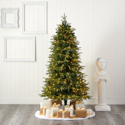 6' Vancouver Fir Natural Look artificial Christmas tree with 350 clear LED lights green needles on Tampa Home & Garden Store