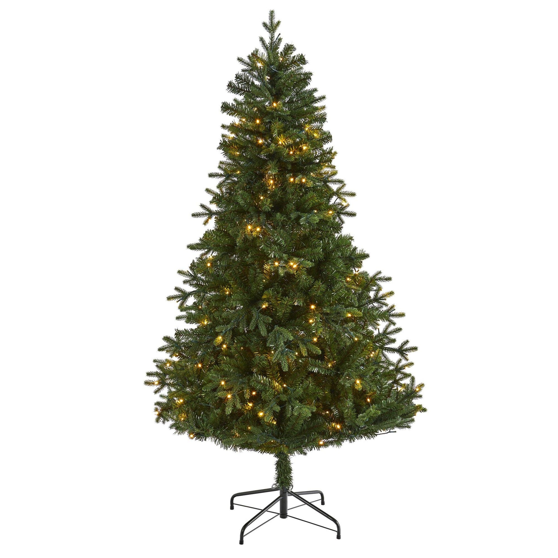 6' Vermont Fir artificial Christmas tree with 250 clear LED lights by Nearly Natural on Tampa Home & Garden Store