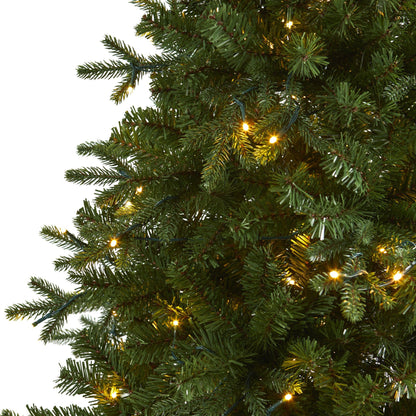 6' Vermont Fir artificial Christmas tree by Nearly Natural with 250 clear LED lights, needles on Tampa Home & Garden Store
