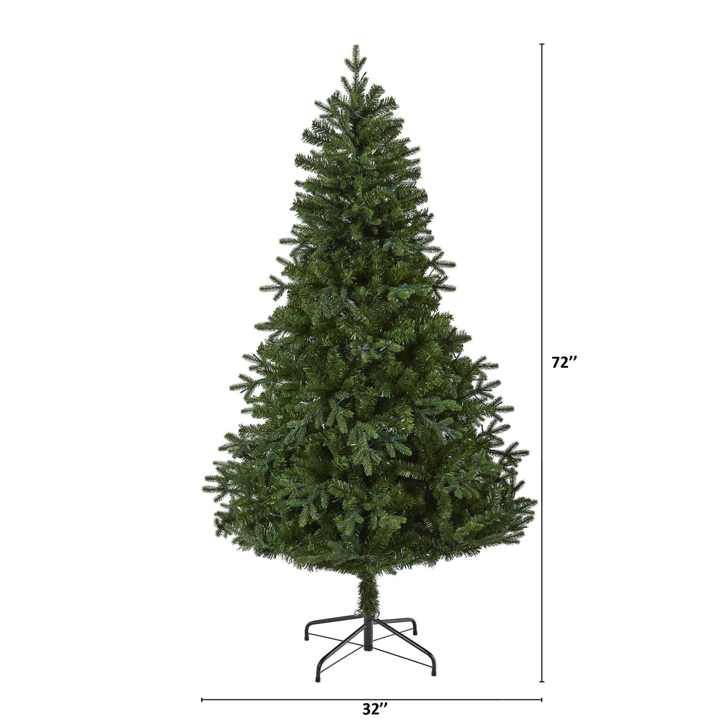 6 ft Vermont Fir artificial Christmas tree with 250 clear LED lights by Nearly Natural on stand on Tampa Home & Garden Store