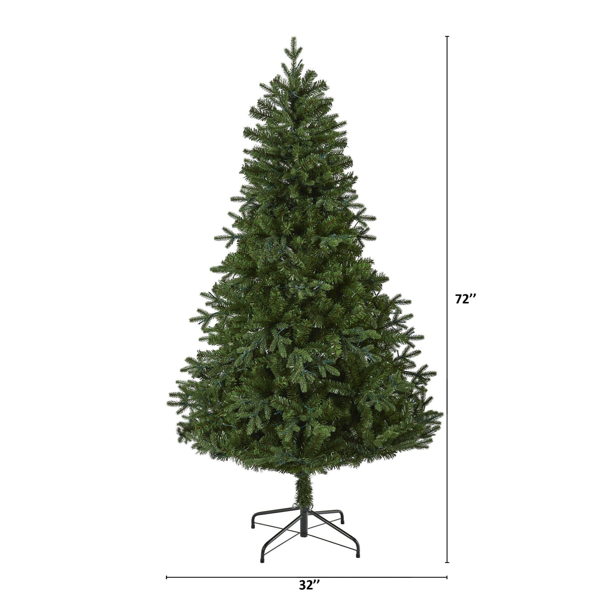 6 ft Vermont Fir artificial Christmas tree with 250 clear LED lights by Nearly Natural on stand on Tampa Home & Garden Store