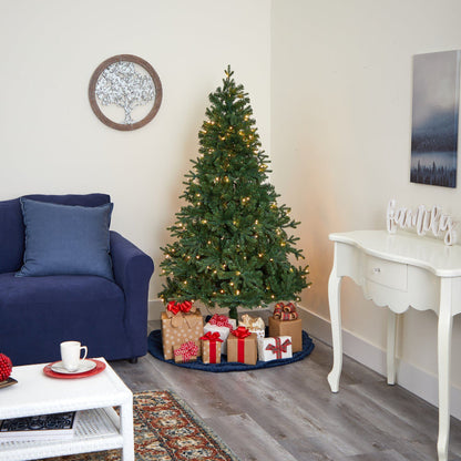 6 ft Vermont Fir artificial Christmas tree with 250 clear LED lights, green needles, Nearly Natural on Tampa Home & Garden Store