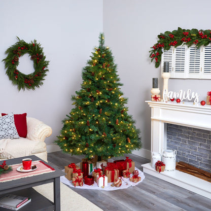 6 ft West Virginia pine artificial Christmas tree by Nearly Natural with 300 LED lights on Tampa Home & Garden Store