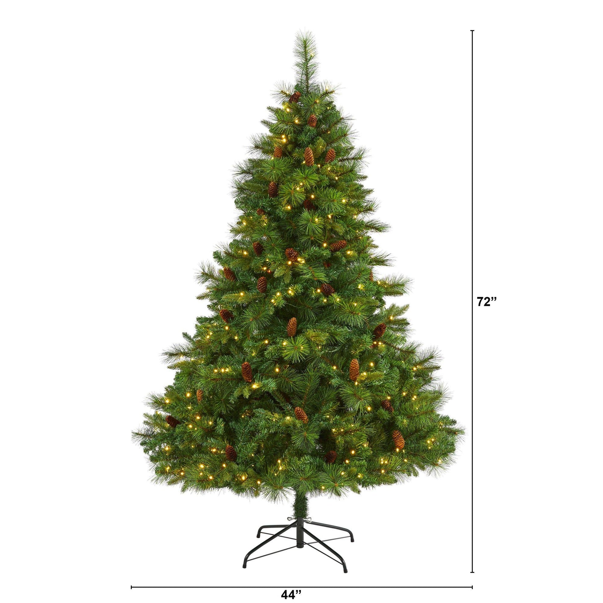 Christmas tree Nearly Natural 6 ft pine with 300 clear LED lights pine cones on Tampa Home & Garden Store