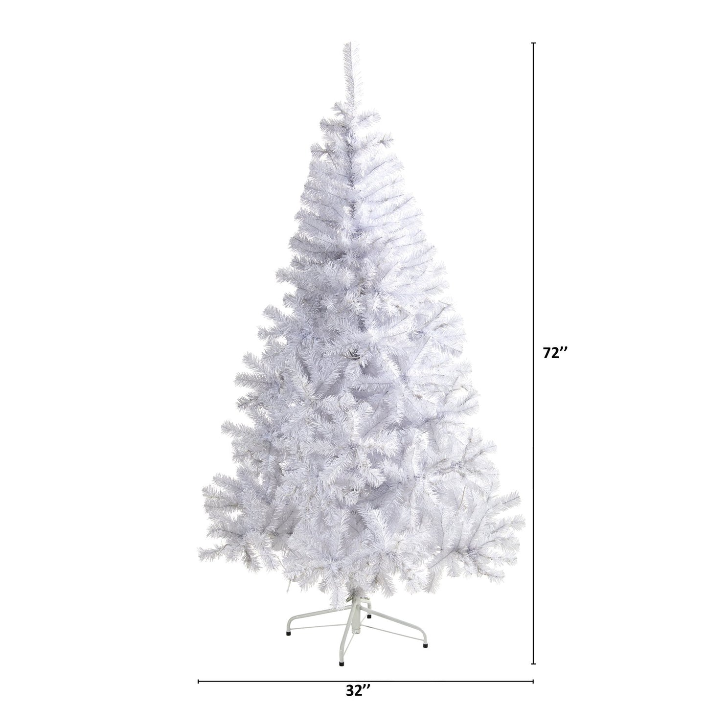 Nearly Natural 6 ft white artificial Christmas tree with 680 bendable branches on metal stand on Tampa Home & Garden Store