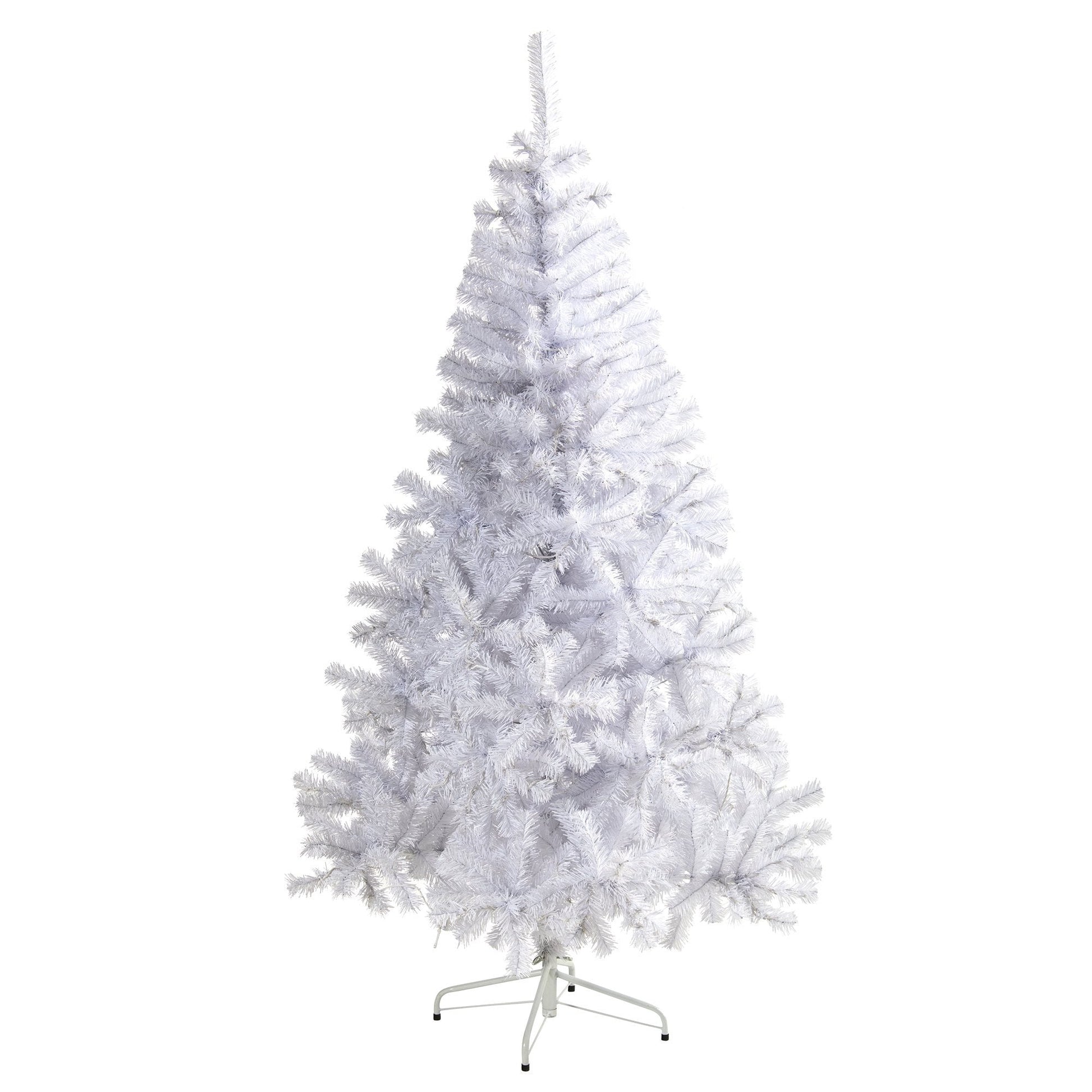 6' White artificial Christmas tree by Nearly Natural with 680 bendable branches on Tampa Home & Garden Store
