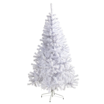 6' White artificial Christmas tree by Nearly Natural with 680 bendable branches on Tampa Home & Garden Store
