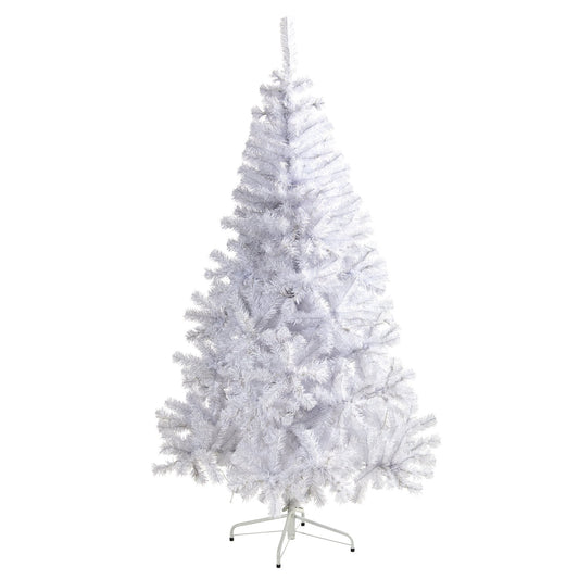 6' White artificial Christmas tree by Nearly Natural with 680 bendable branches on Tampa Home & Garden Store