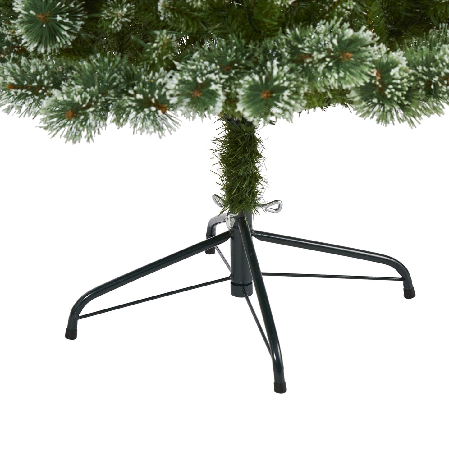 6' Wisconsin Slim Snow Tip Pine Artificial Christmas Tree with 300 LED Lights on metal stand on Tampa Home & Garden Store