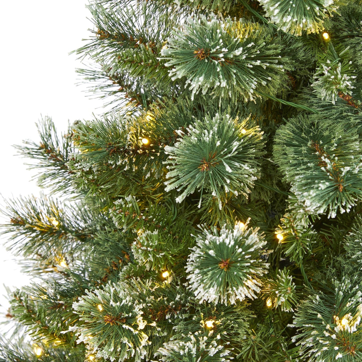 6’ Wisconsin Slim Snow Tip Pine Christmas Tree with 300 clear LED lights by Nearly Natural on Tampa Home & Garden Store