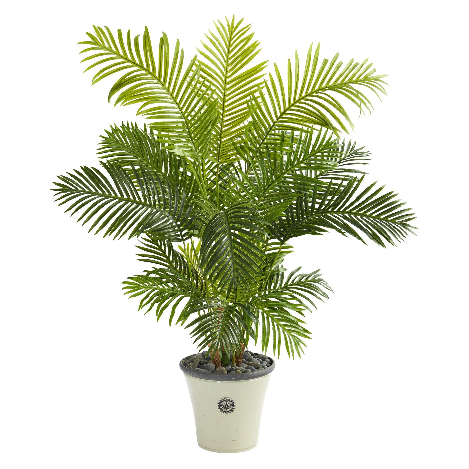 62in Hawaii Palm artificial tree in decorative planter with rocks Nearly Natural on Tampa Home & Garden Store