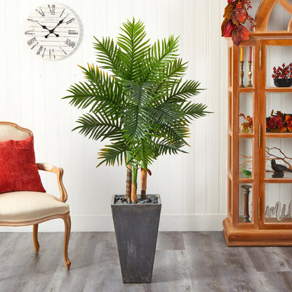 63in Areca artificial palm tree in cement planter with real touch foliage, Nearly Natural on Tampa Home & Garden Store