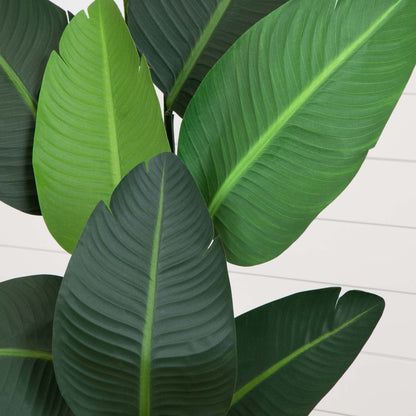 63in Traveler's Palm Artificial Tree by Nearly Natural with broad green leaves, on Tampa Home & Garden Store