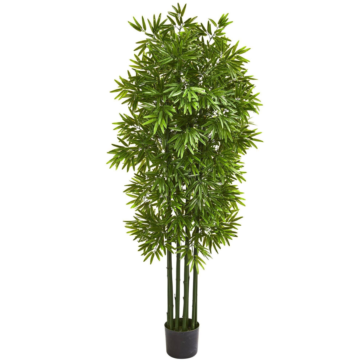 64" Bamboo Artificial Tree with UV resistant green trunks and bamboo leaves in pot Nearly Natural on Tampa Home & Garden Store