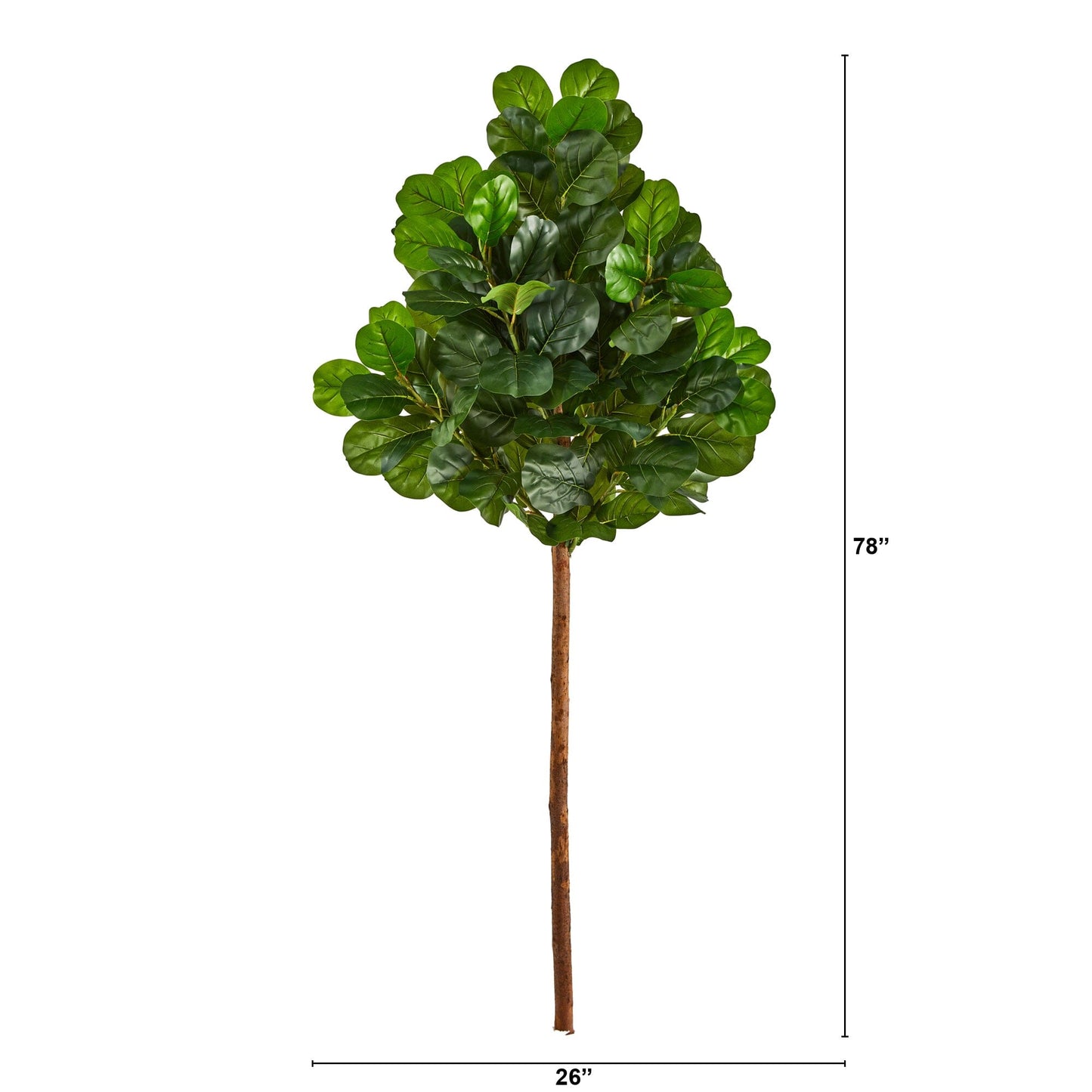 6.5 ft artificial fiddle leaf tree Nearly Natural, no pot, green glossy leaves on Tampa Home & Garden Store