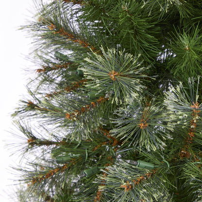 Nearly Natural 6.5' cashmere slim artificial Christmas tree close-up green needles on Tampa Home & Garden Store