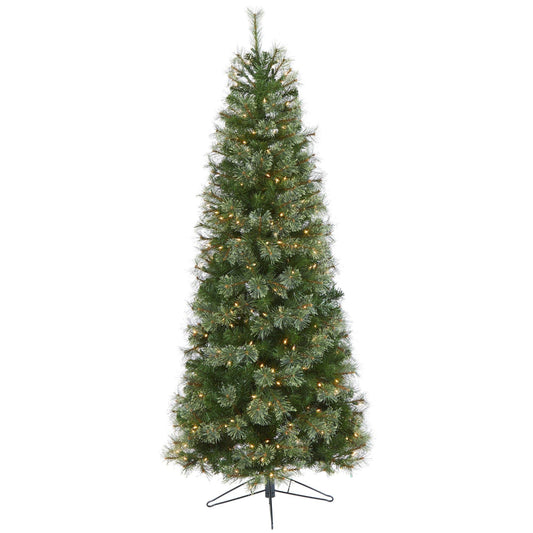 6.5' Cashmere Slim Artificial Christmas Tree with 350 white lights and 660 bendable branches on Tampa Home & Garden Store