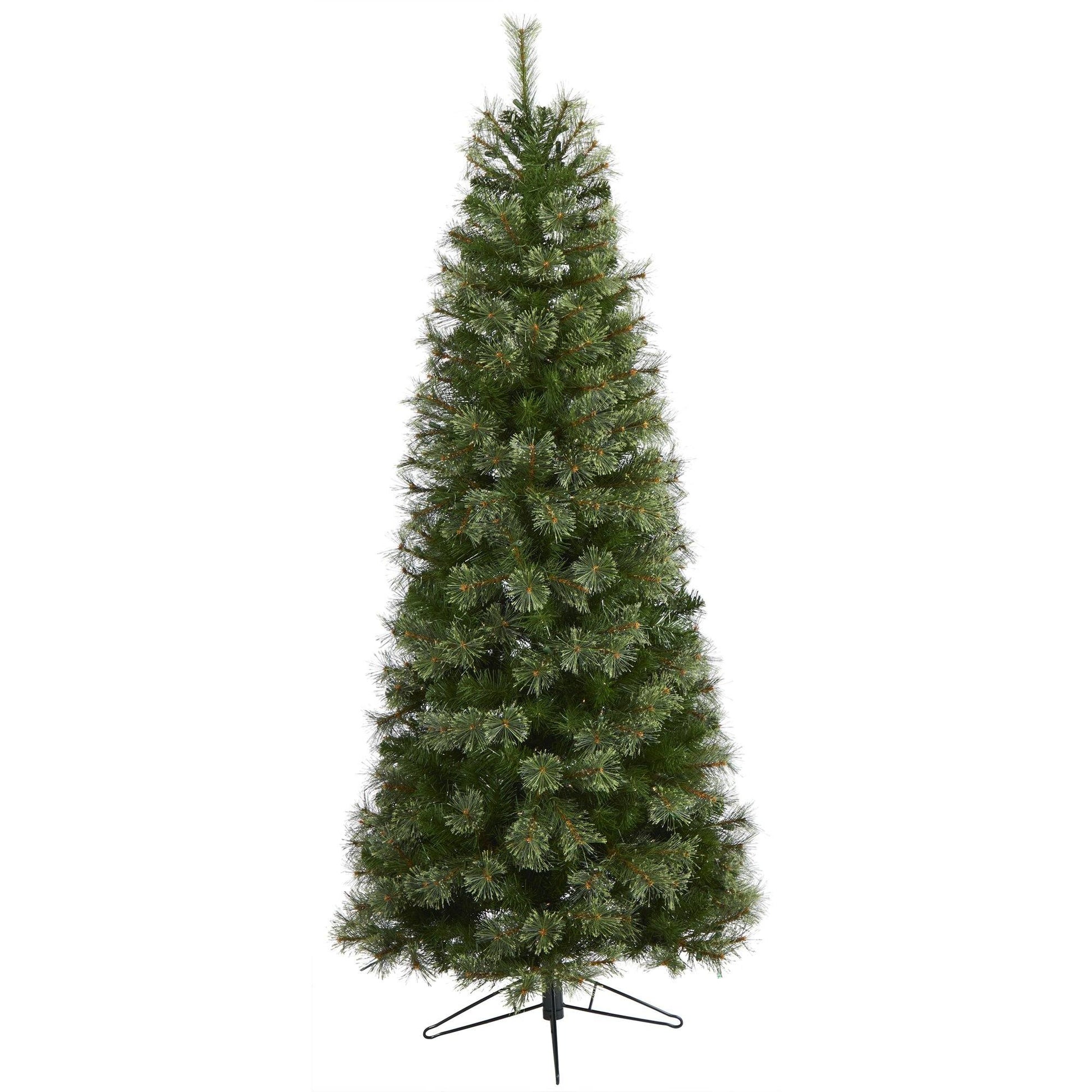 Nearly Natural 6.5ft cashmere slim artificial Christmas tree with 350 warm white lights on Tampa Home & Garden Store