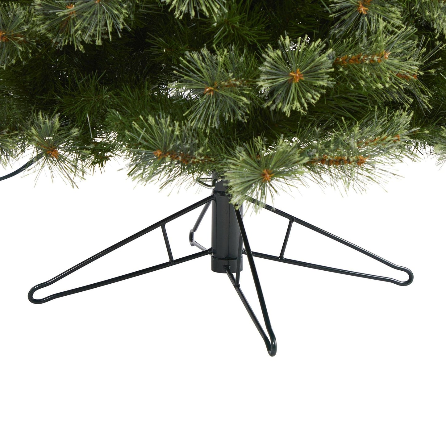 Nearly Natural 6.5 ft cashmere slim artificial Christmas tree with green needles and black stand on Tampa Home & Garden Store