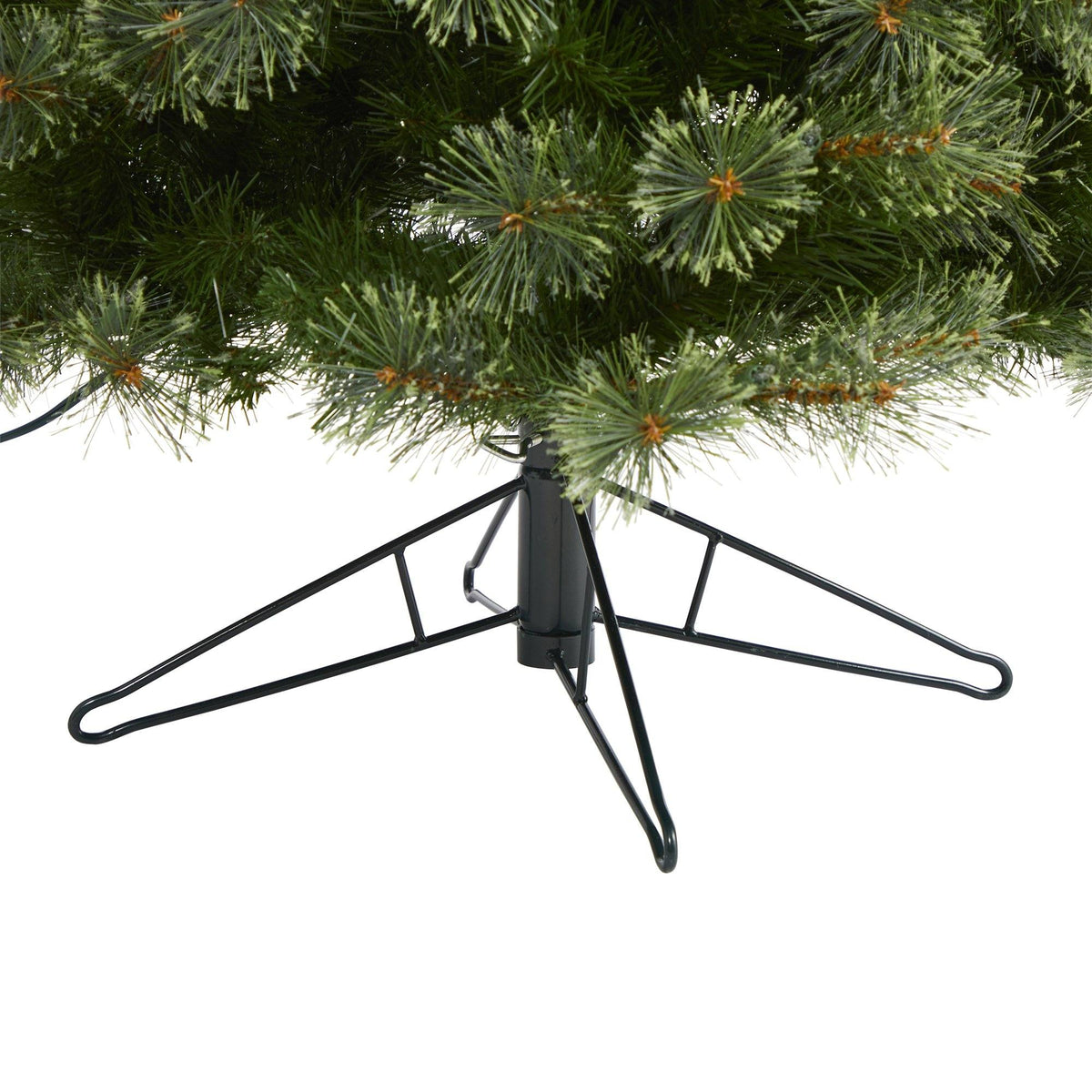 Nearly Natural 6.5 ft cashmere slim artificial Christmas tree with green needles and black stand on Tampa Home & Garden Store