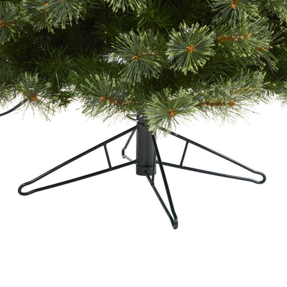 Nearly Natural 6.5 ft cashmere slim artificial Christmas tree with green needles and black stand on Tampa Home & Garden Store