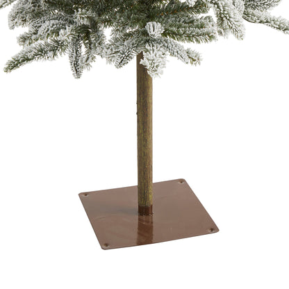 Nearly Natural 6.5 ft flocked Christmas Tree with 250 LED lights and 637 bendable branches on Tampa Home & Garden Store