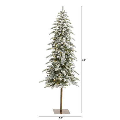 6.5 ft flocked Christmas Tree by Nearly Natural with 250 LED lights and 637 bendable branches on Tampa Home & Garden Store