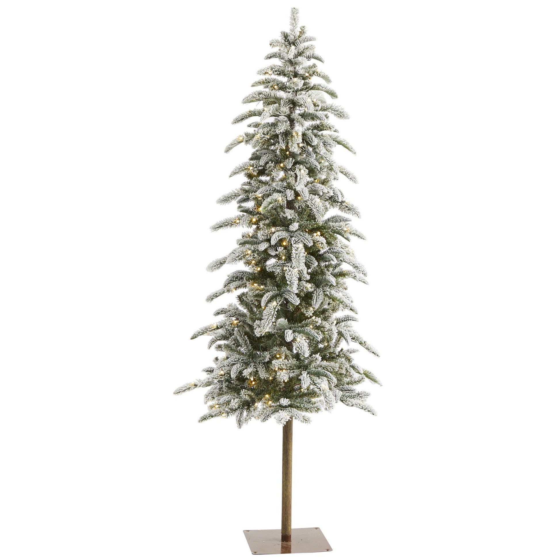 6.5’ Flocked Artificial Christmas Tree with 637 Bendable Branches and 250 Warm LED Lights on Tampa Home & Garden Store