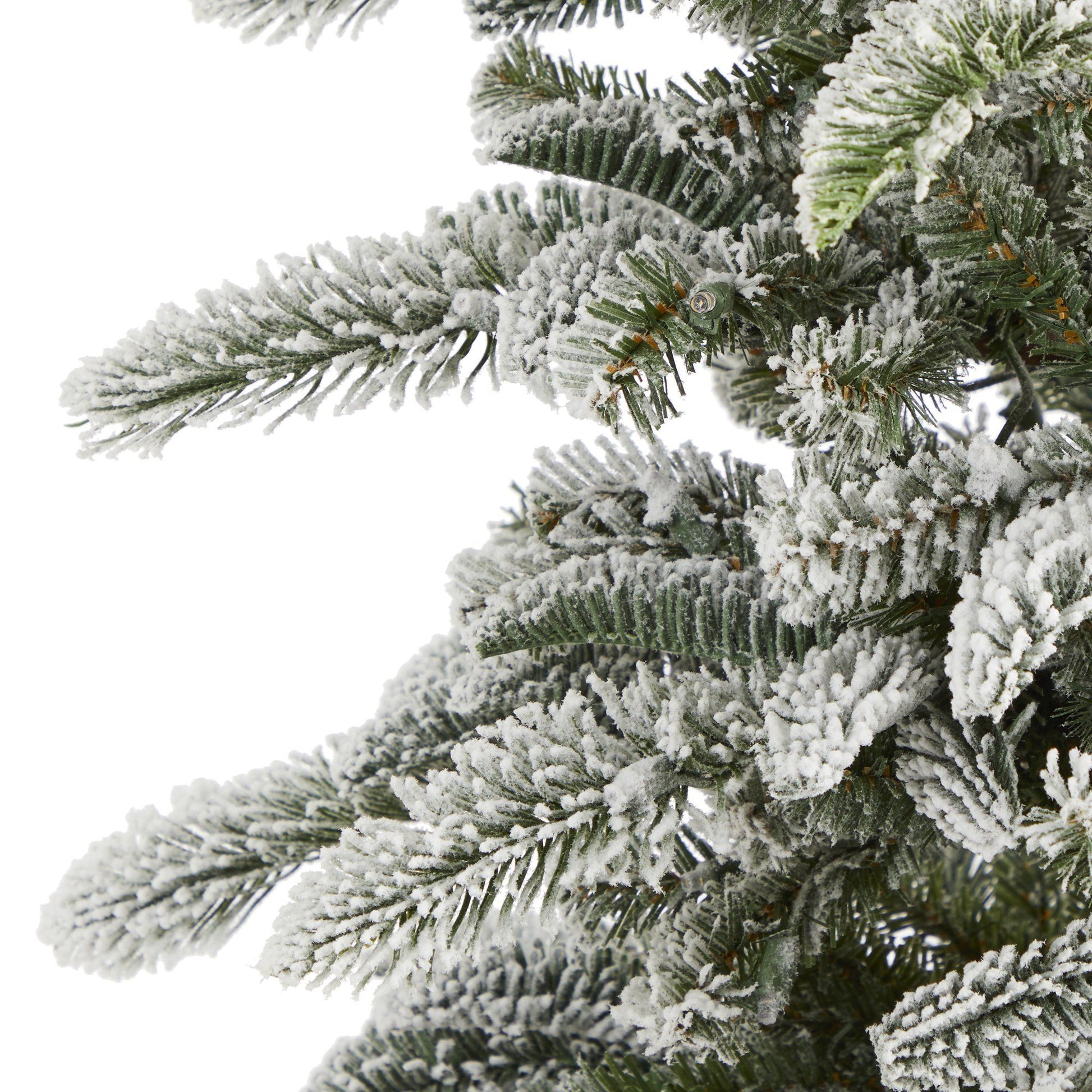 Christmas tree 6.5ft flocked Washington Alpine with frosted green needles on Tampa Home & Garden Store