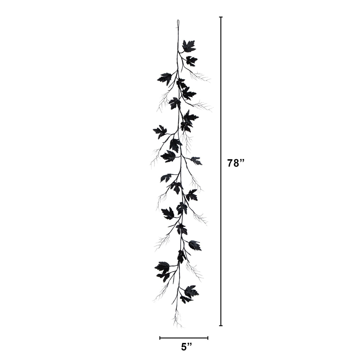 Garland by Nearly Natural 6.5' Pre-Lit Halloween Black Maple with 48 orange and purple LEDs on Tampa Home & Garden Store