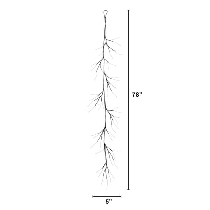 Garland 6.5 ft black twig, pre-lit Halloween decor with 48 purple LED lights Nearly Natural on Tampa Home & Garden Store