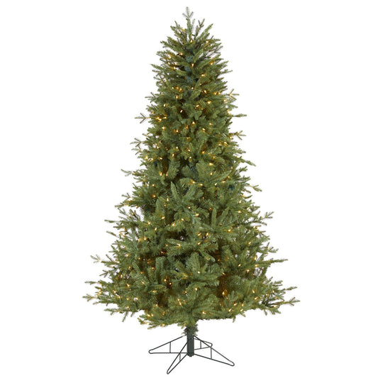 Nearly Natural 6.5ft NH green spruce tree with 500 warm white lights and 1074 bendable branches on Tampa Home & Garden Store
