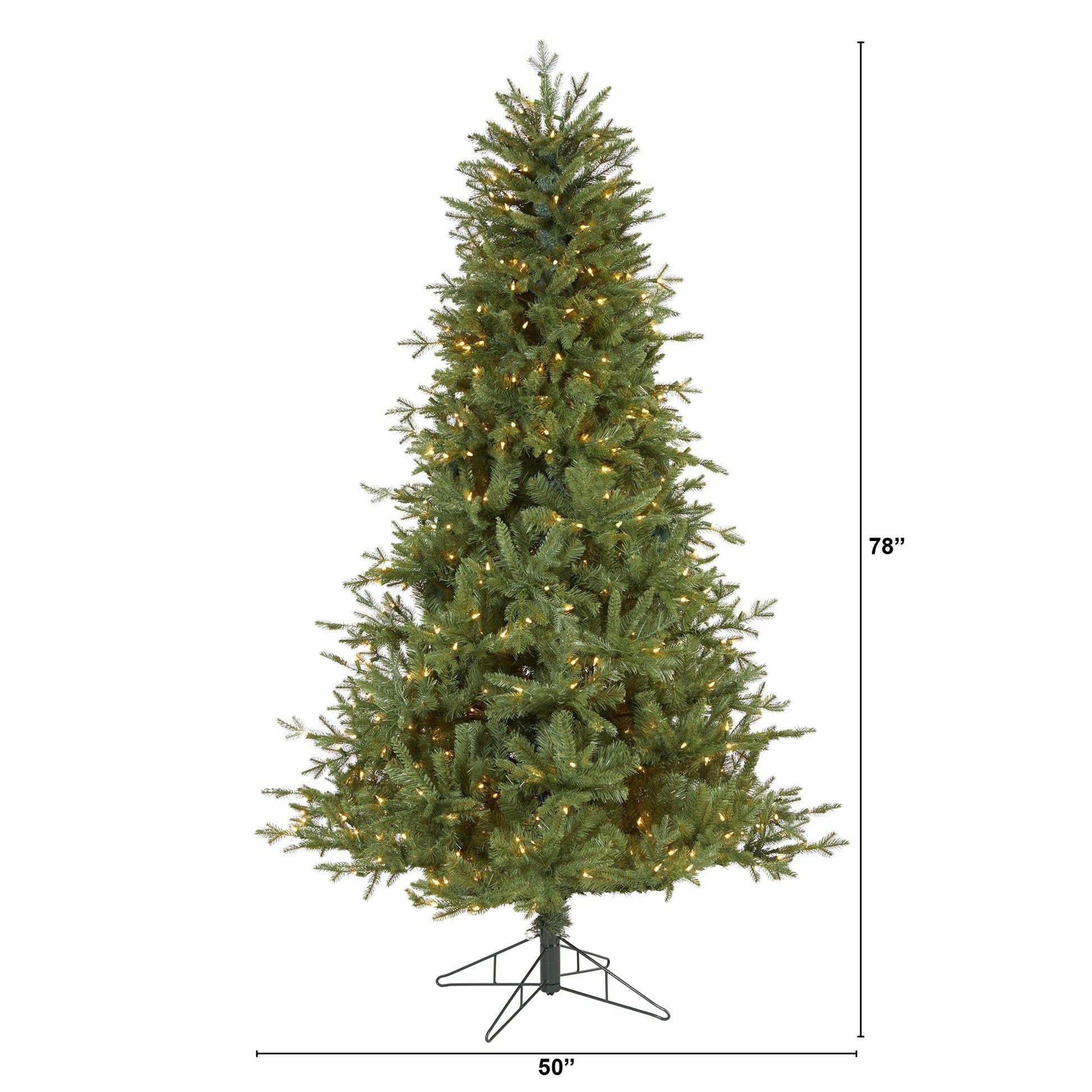 6.5' NH Spruce Christmas tree with 500 warm-white lights and 1074 bendable branches Natural on Tampa Home & Garden Store