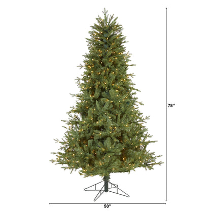 6.5' NH Spruce Christmas tree with 500 warm-white lights and 1074 bendable branches Natural on Tampa Home & Garden Store