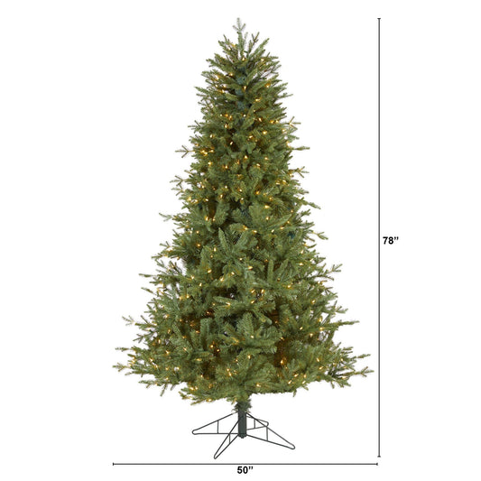 6.5' NH Spruce Christmas tree with 500 warm-white lights and 1074 bendable branches Natural on Tampa Home & Garden Store