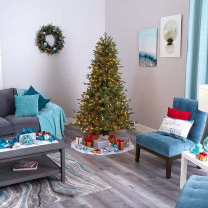 Nearly Natural 6.5' New Hampshire Spruce artificial Christmas tree with 500 white lights on Tampa Home & Garden Store